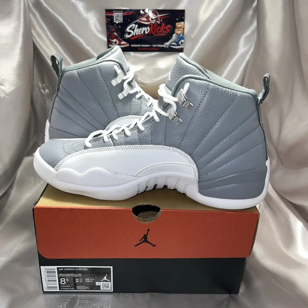 Jordan 12 Retro Size 8.5 Stealth/White-Cool Grey CT8013-015 | Preloved, OG‎ Box
